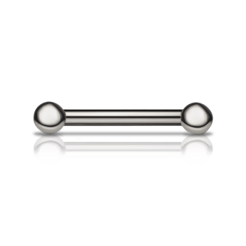 Ball Nipple Barbell White Gold 4mm 11mm+12 Gauge = 2.05mm
