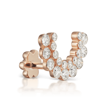 Demi Apsara Invisible Set Diamond Threaded Stud Earring Rose Gold 6.5mm