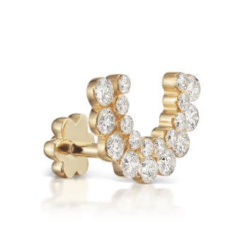 Demi Apsara Invisible Set Diamond Threaded Stud Earring Yellow Gold 6.5mm
