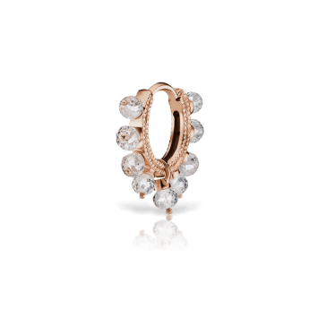Diamond Coronet Hoop Earring Rose Gold 6.5mm