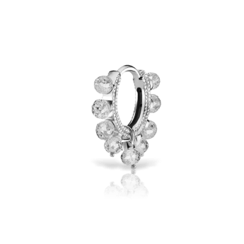 Diamond Coronet Hoop Earring White Gold 6.5mm