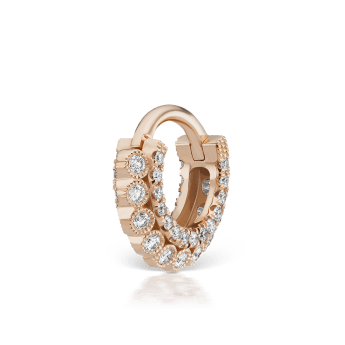 Diamond Double sided Apsara Hoop Earring Rose Gold 6.5mm