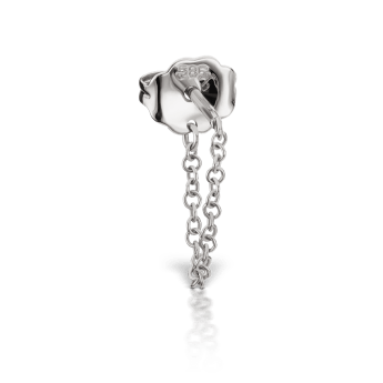 Chain Wrap Stud Earring White Gold 22 mm
