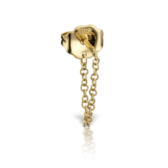 Chain Wrap Stud Earring Yellow Gold 22 mm