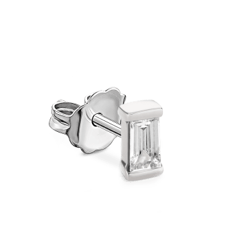 Baguette Diamond Stud Earring White Gold
