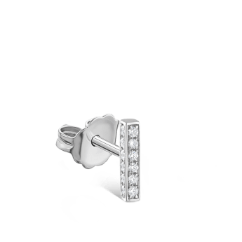 Square Diamond Pavé Bar Stud Earring