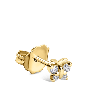 Diamond Butterfly Stud Earring Yellow Gold 4mm