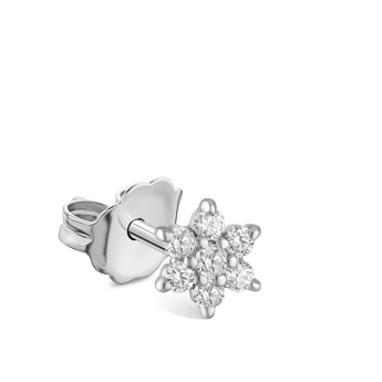 Diamond Flower Stud Earring