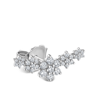 Diamond Five Flower Garland Stud Earring