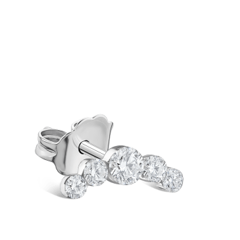 Invisible Set Five Diamond Curve Stud Earring
