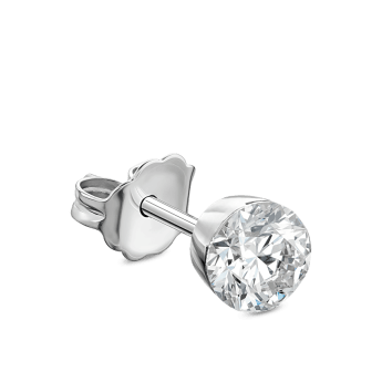 Invisible Set Diamond Stud Earring White Gold 4mm