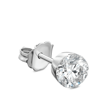 Invisible Set Diamond Stud Earring White Gold 5mm