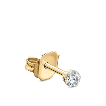 Invisible Set Diamond Stud Earring Yellow Gold 1.5mm