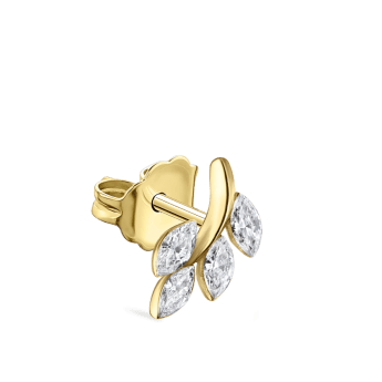 Diamond Vine Stud Earring Yellow Gold 10.5mm A Direction