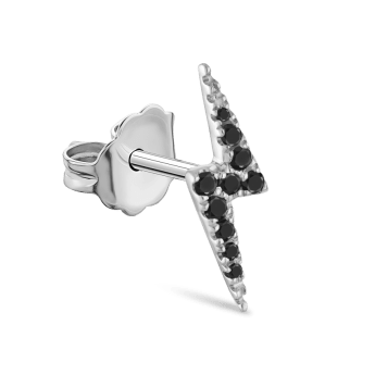 Black Diamond Lightning Bolt Stud Earring