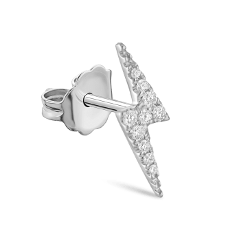 Diamond Lightning Bolt Stud Earring