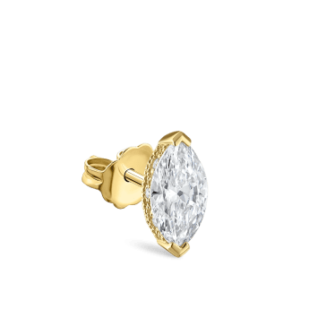 Marquise Diamond Stud Earring Yellow Gold 8mm