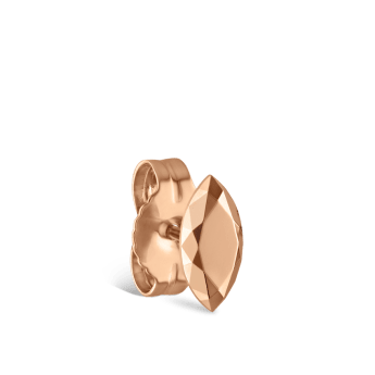 Faceted Gold Marquise Stud Earring Rose Gold 9mm