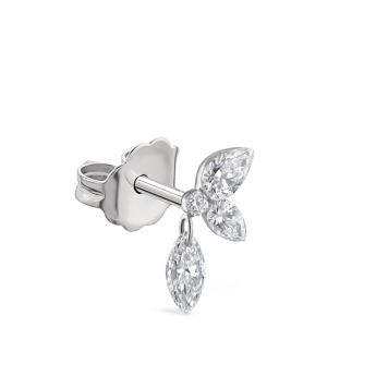 Marquise Pear Diamond Echo Stud Earring White Gold 10.5mm A Direction