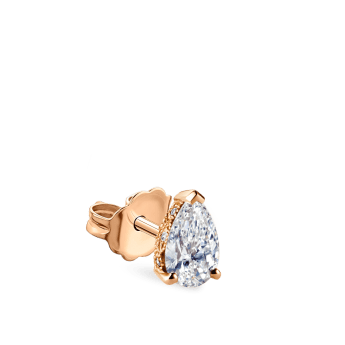 Diamond Pear Stud Earring Rose Gold 6mm