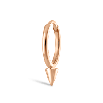 Single Short Spike Hoop Earring (Non Rotating) Rose Gold 8mm
