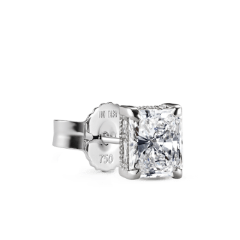 Radiant Diamond Engraved Stud Earring