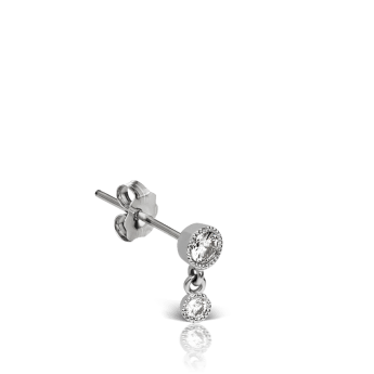 Scalloped Set Diamond Stud Earring