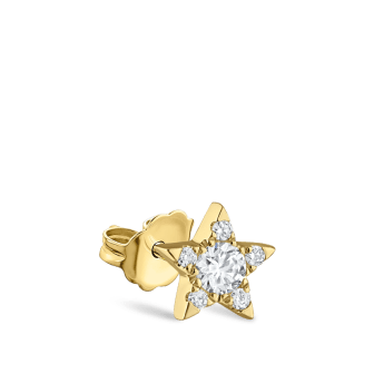 Diamond Star Stud Earring Yellow Gold 4.5mm