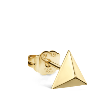 Faceted Triangle Stud Earring