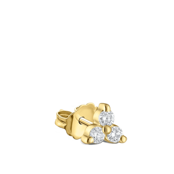 Diamond Trinity Stud Earring Yellow Gold 3mm