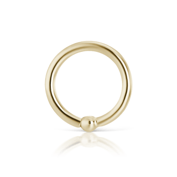 Fixed Gold Ball Ring Yellow Gold 6.5mm 16 Gauge = 1.3mm