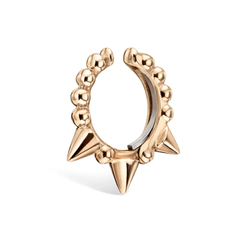 Granulated Triple Short Spike Tash Cuff Earring Rose Gold 8mm