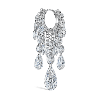 Grand Pear Floating Diamond Tassel