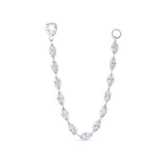 Floating Diamond Marquise Connecting Charm White Gold 3.5mm 54mm