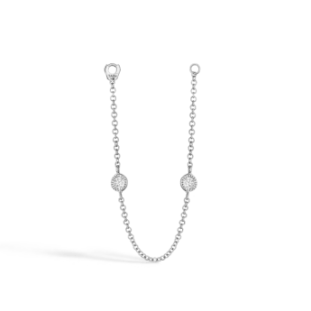 Double Scallop Set Diamond Chain Connecting Charm