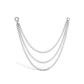 Triple Chain Connecting Charm White Gold 76 mm
