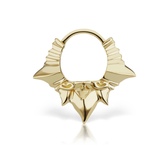 Javanese Spike Hoop Earring Yellow Gold 8mm