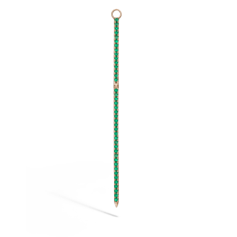 Diamond and Emerald Eternity Bar Charm Yellow Gold 50mm