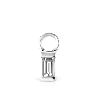 Diamond Baguette Charm White Gold 3mm
