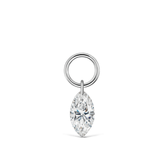 Marquise Diamond Charm White Gold 6mm