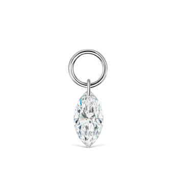 Marquise Diamond Charm White Gold 7mm