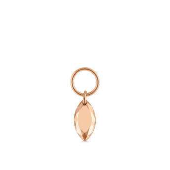 Faceted Gold Marquise Charm Rose Gold 5.5mm