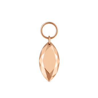 Faceted Gold Marquise Charm Rose Gold 9mm