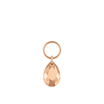 Faceted Gold Pear Charm Rose Gold 5.5mm