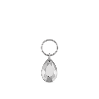 Faceted Gold Pear Charm White Gold 5.5mm