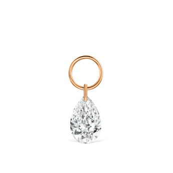 Pear Floating Diamond Charm Rose Gold 4mm