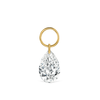 Pear Floating Diamond Charm Yellow Gold 7mm