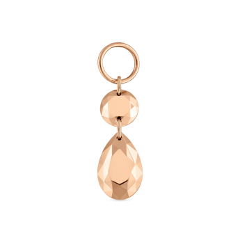 Double Faceted Gold Charm Rose Gold 3.6mm / 6.5mm