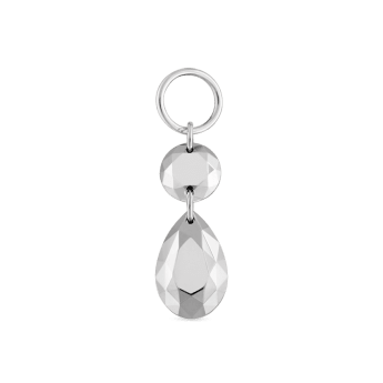 Double Faceted Gold Charm White Gold 3.6mm / 6.5mm