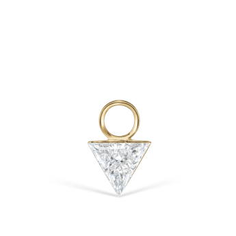 Invisible Set Triangle Diamond Charm Yellow Gold 4mm